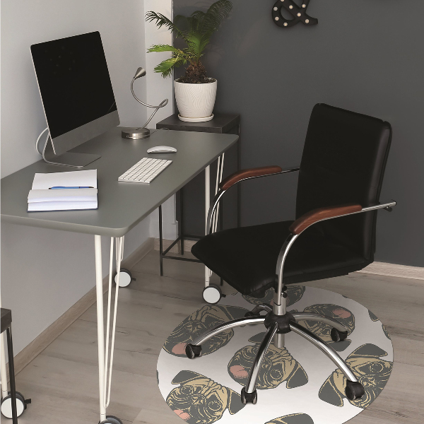 Office chair mat Pugs