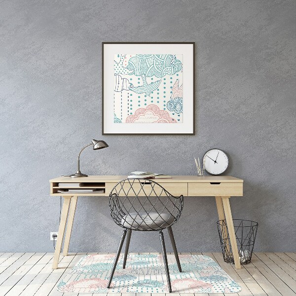Office chair mat Clouds and Dots