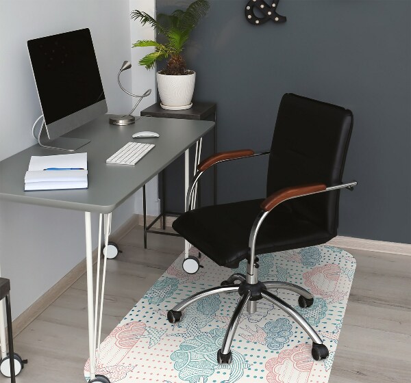 Office chair mat Clouds and Dots