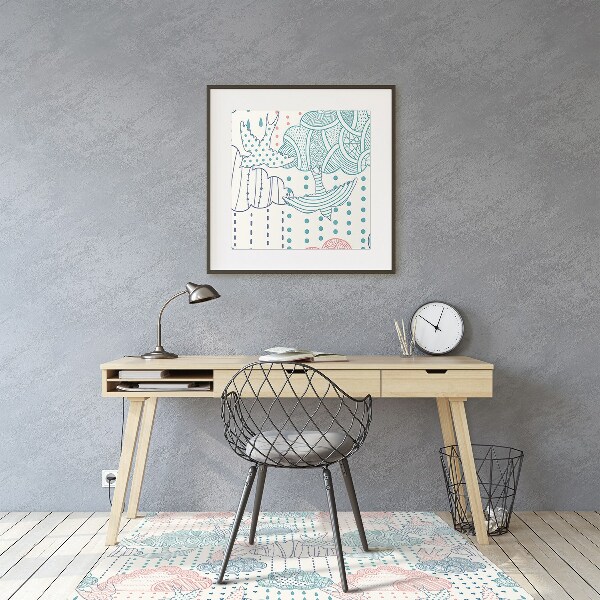 Office chair mat Clouds and Dots