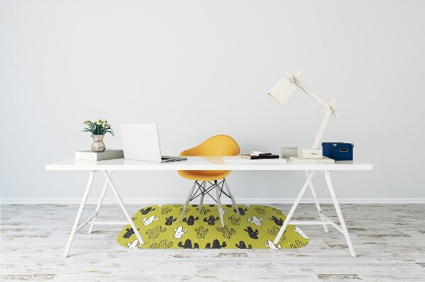 Office chair mat cacti