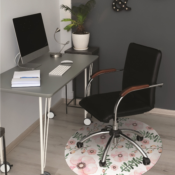Office chair mat Flowers
