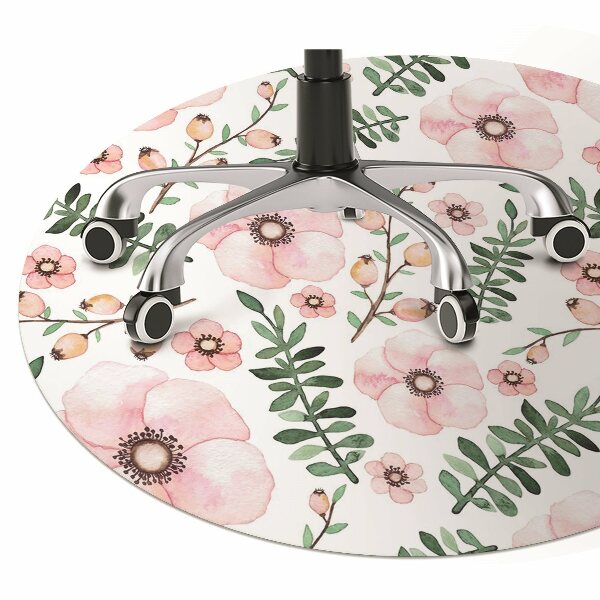 Office chair mat Flowers