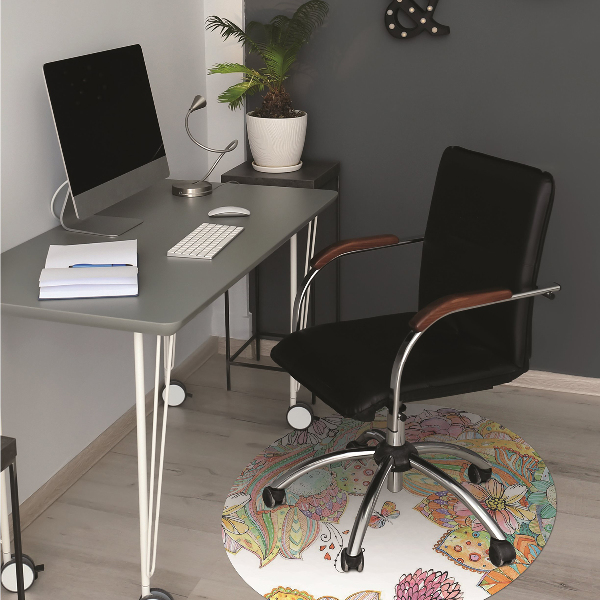 Computer chair mat mandala pattern