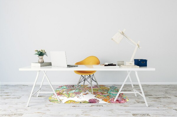 Computer chair mat mandala pattern