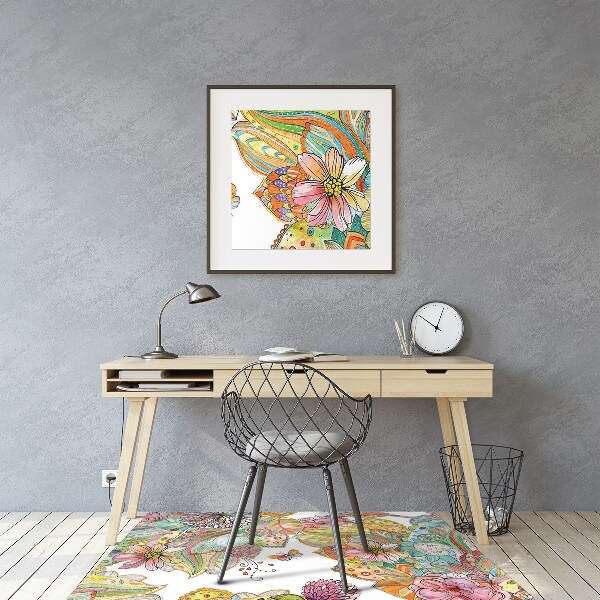 Computer chair mat mandala pattern