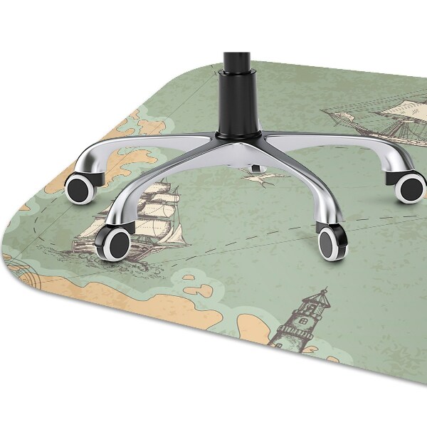 Computer chair mat Treasure map