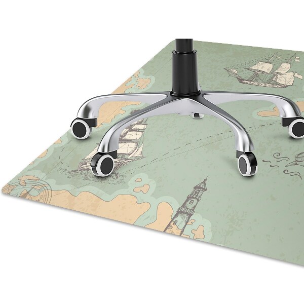 Computer chair mat Treasure map