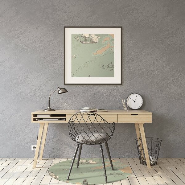 Computer chair mat Treasure map