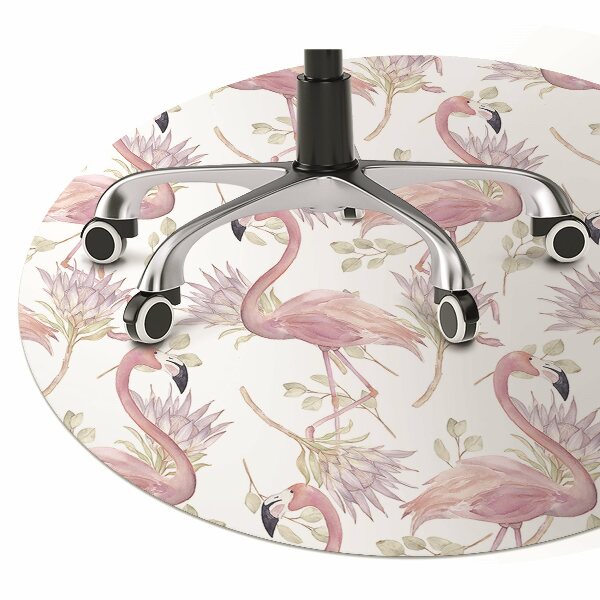 Office chair mat Flamingos