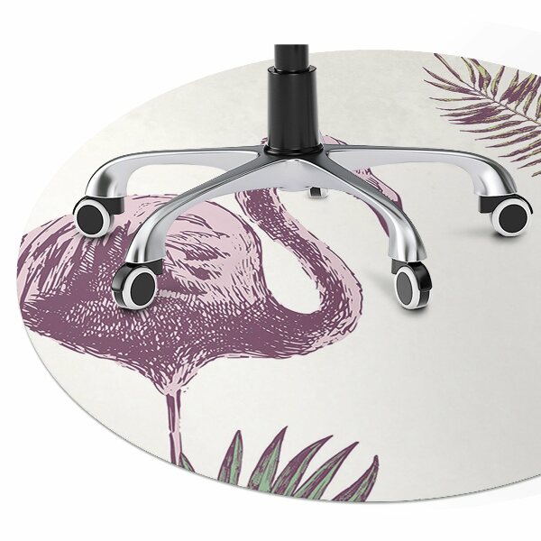 Chair mat Flamingos & Hibiscus