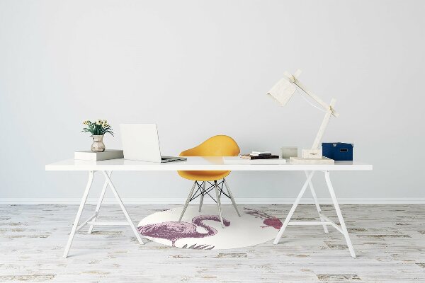 Chair mat Flamingos & Hibiscus