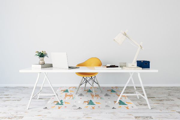 Office chair mat Forest animals