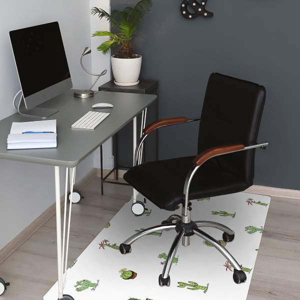 Office chair mat cacti