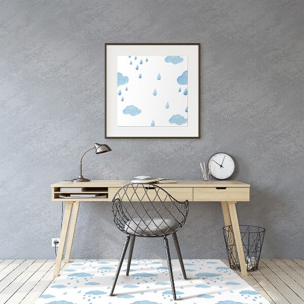 Chair mat floor panels protector rain clouds