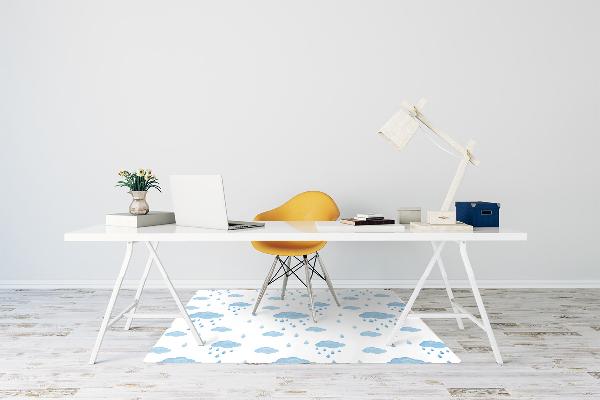Chair mat floor panels protector rain clouds