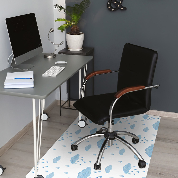Chair mat floor panels protector rain clouds