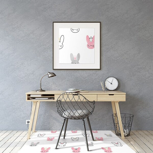 Office chair floor protector Rabbits crowns