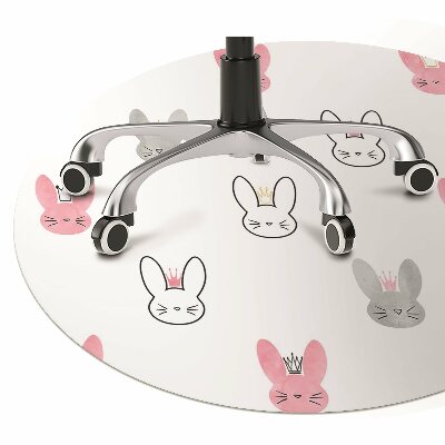 Office chair floor protector Rabbits crowns