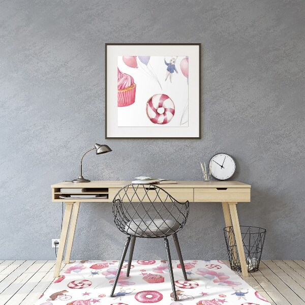Office chair mat Sweets and balloons