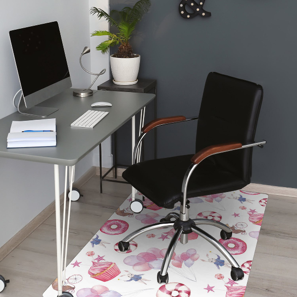 Office chair mat Sweets and balloons