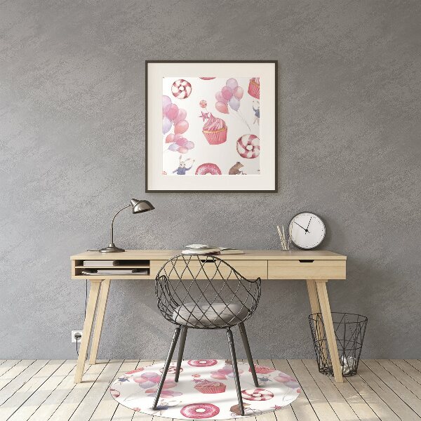 Office chair mat Sweets and balloons