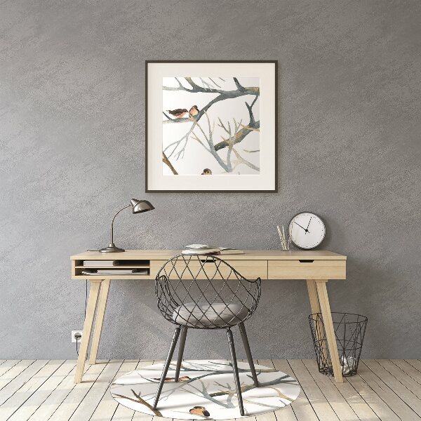 Chair mat Sparrows on the branches