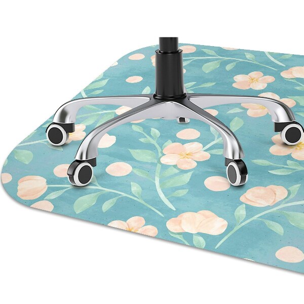 Chair mat floor panels protector pastel flowers