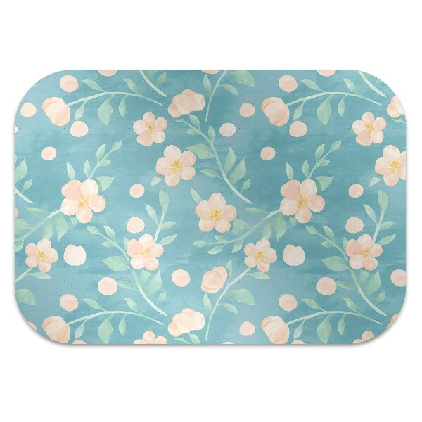 Chair mat floor panels protector pastel flowers