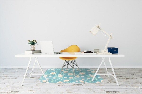 Chair mat floor panels protector pastel flowers