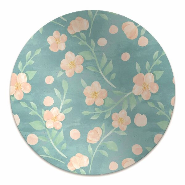 Chair mat floor panels protector pastel flowers