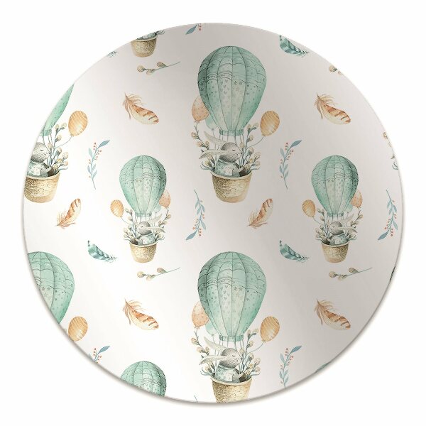 Chair mat floor panels protector Rabbit in a balloon