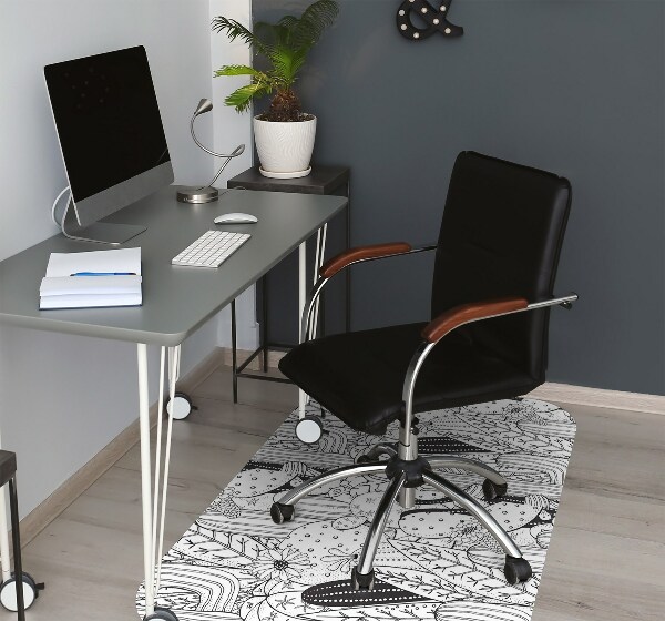Office chair floor protector comic cacti