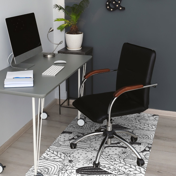 Office chair floor protector comic cacti