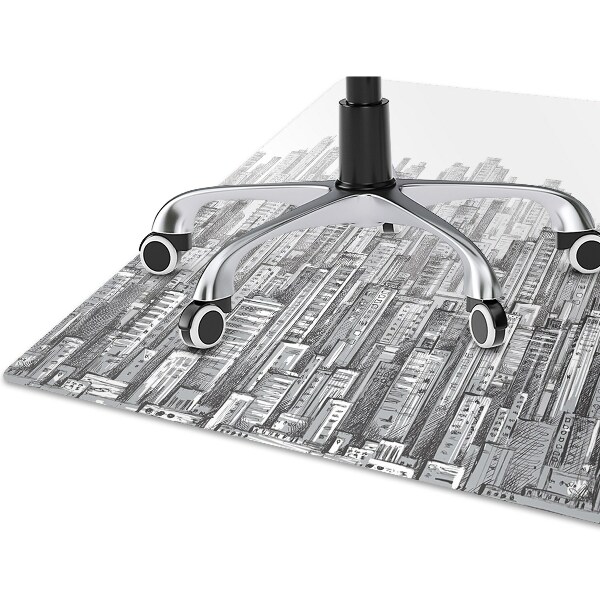 Chair mat Black and white city