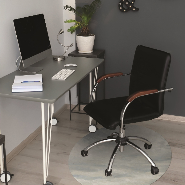 Office chair mat blue clouds
