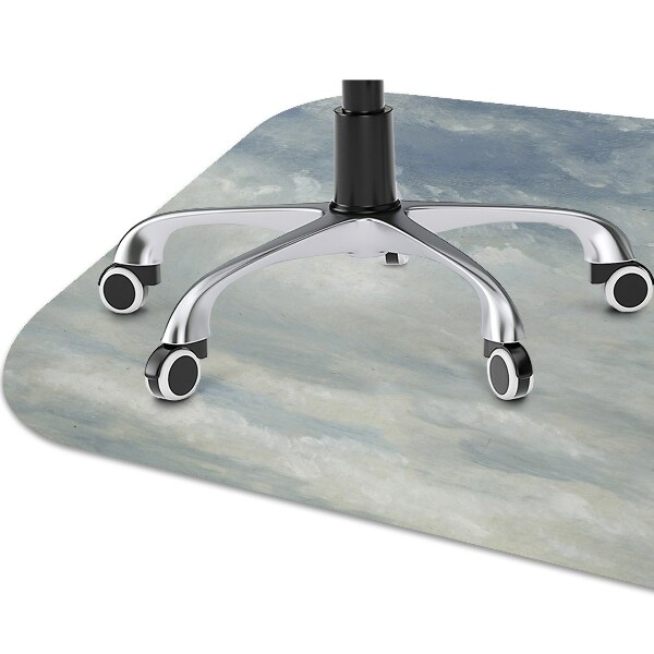 Office chair mat blue clouds