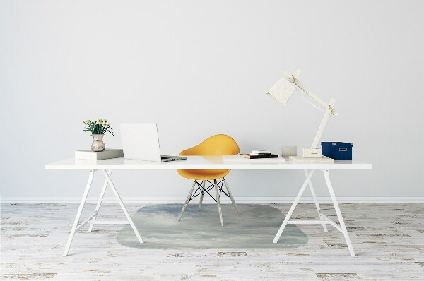 Office chair mat blue clouds