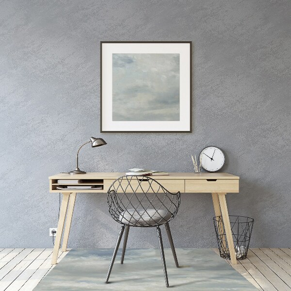 Office chair mat blue clouds
