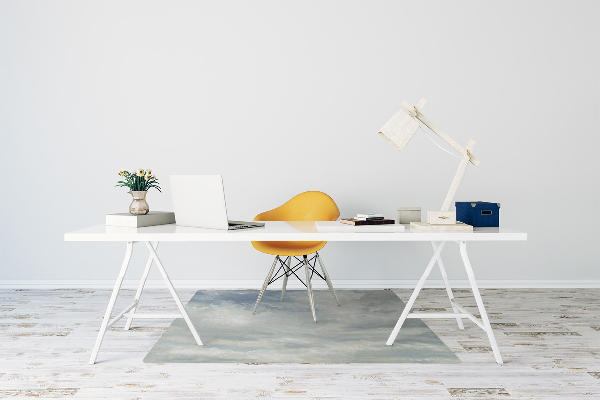 Office chair mat blue clouds