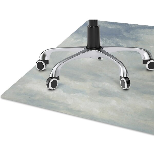 Office chair mat blue clouds