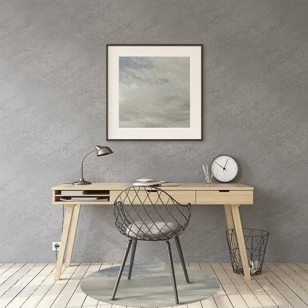 Office chair mat blue clouds