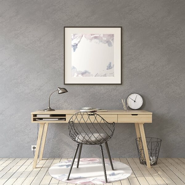 Office chair floor protector pastel roses