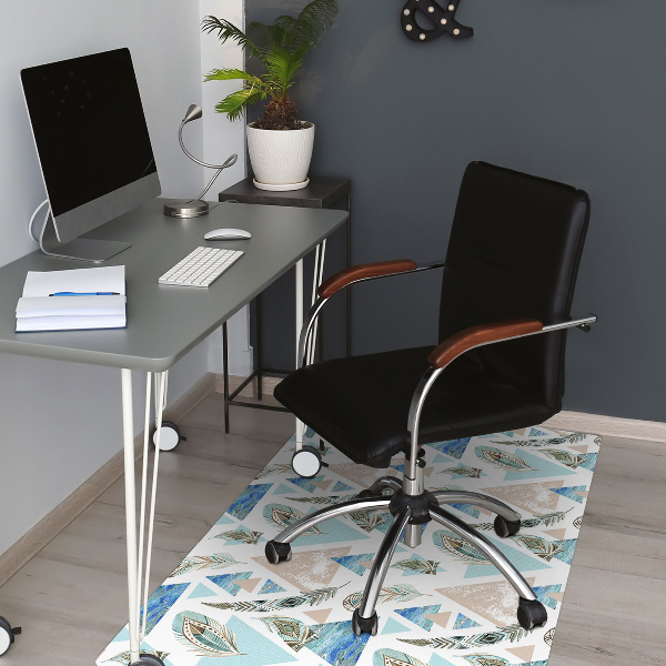 Chair mat floor panels protector Triangles and Feathers