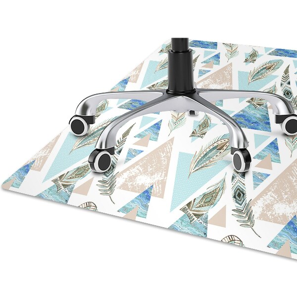 Chair mat floor panels protector Triangles and Feathers