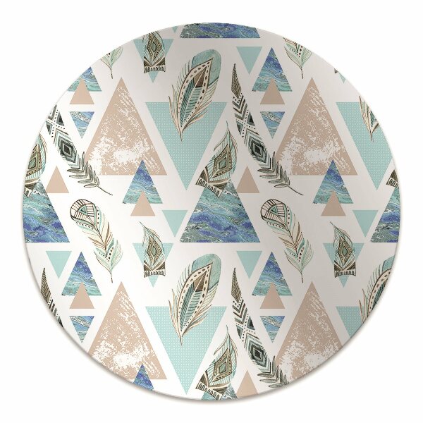 Chair mat floor panels protector Triangles and Feathers