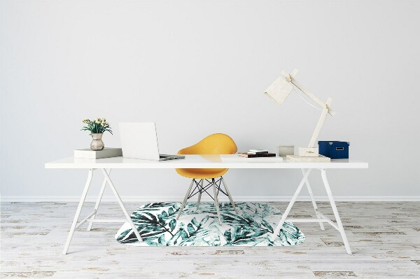 Chair mat floor panels protector Tropical palm tree