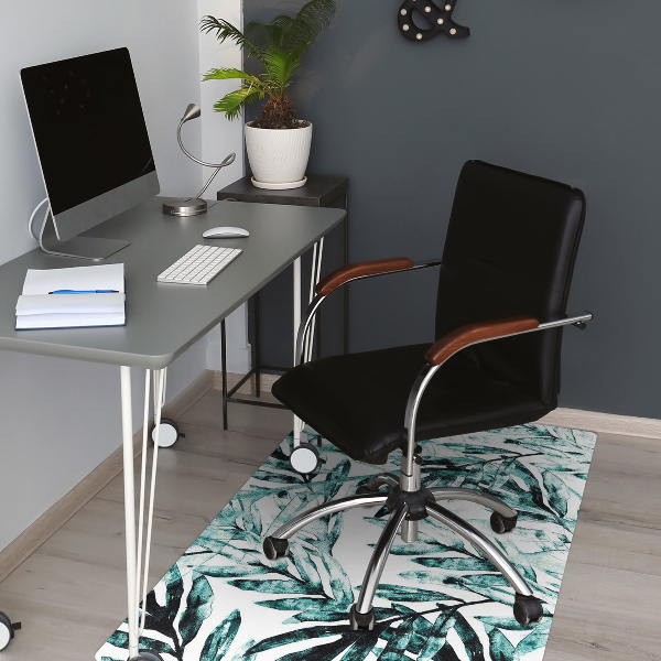 Chair mat floor panels protector Tropical palm tree