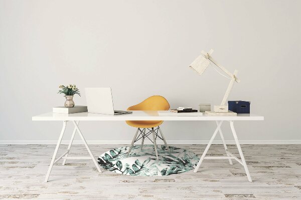 Chair mat floor panels protector Tropical palm tree