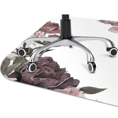 Office chair mat Peonies